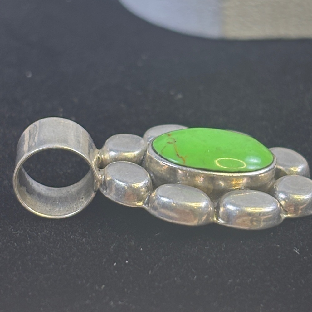Taxco Green Stone Pendant - Picture 3 of 4